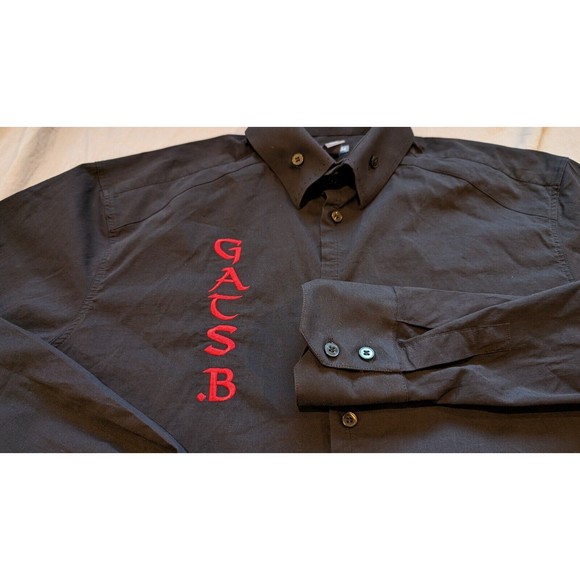 H&M Mens Large Shirt Black GATS.B Jack Sparrow Skeleton Hustla Blinged Back Hit! - Picture 4 of 8